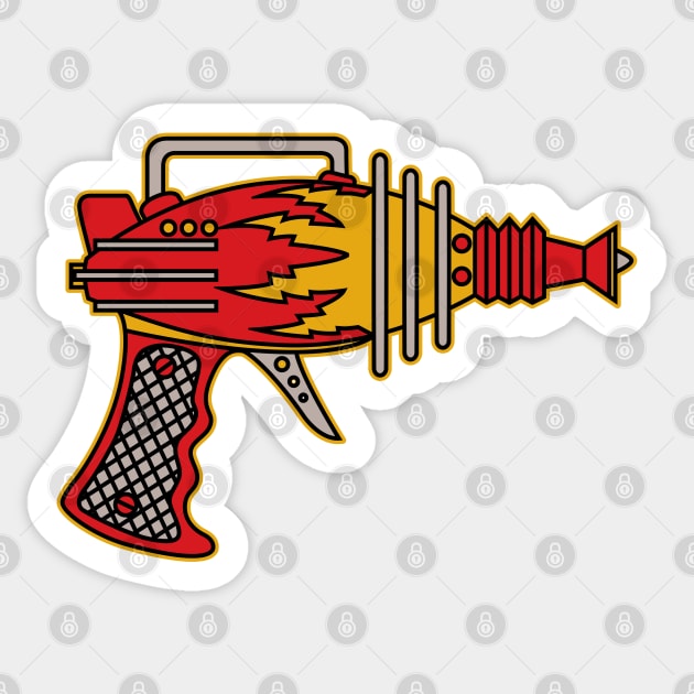 Ray Gun Vintage Cartoon Weapon 70s Retro Sticker by DetourShirts